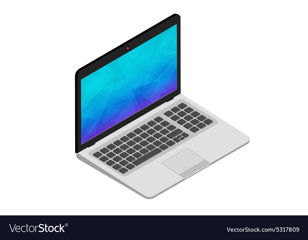 Isometric Of Laptop On White Royalty Free Vector Image