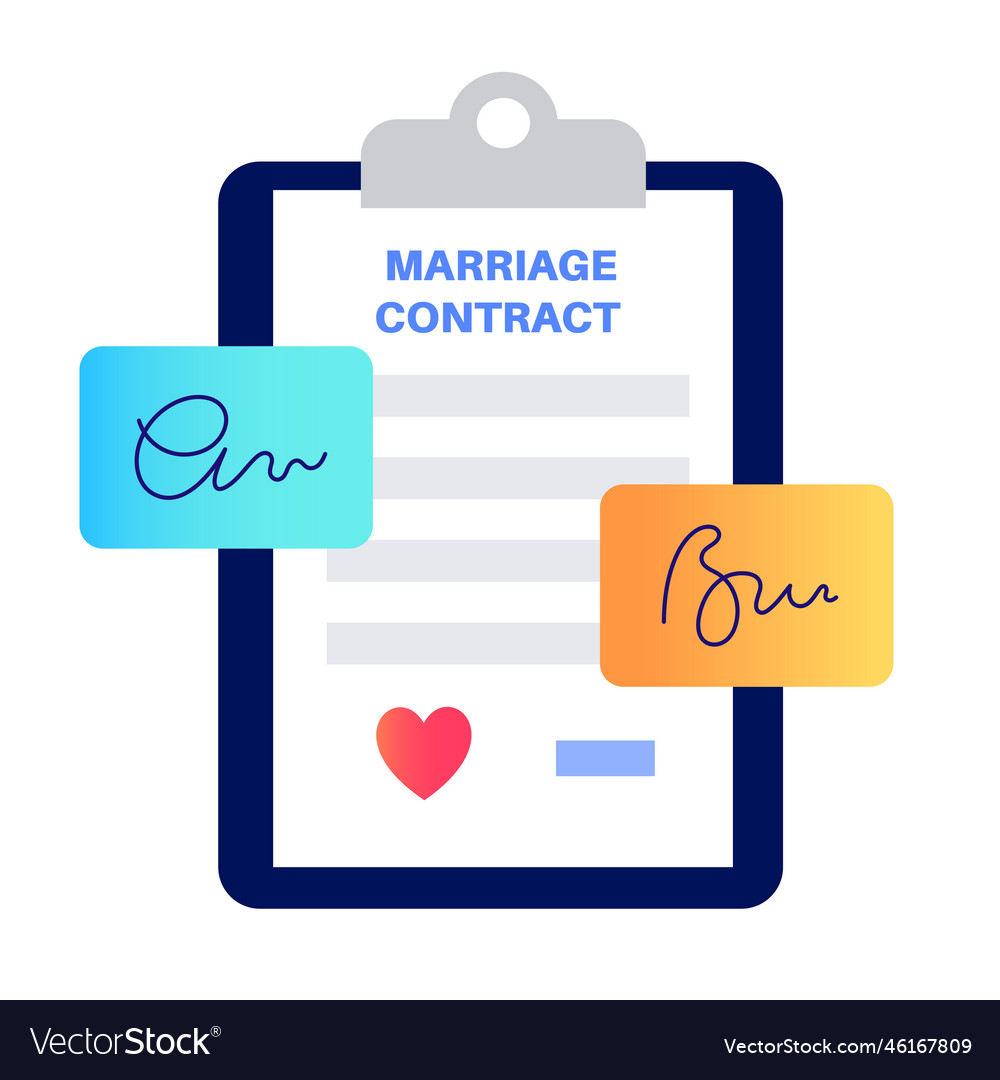 Legal marriage document Royalty Free Vector Image