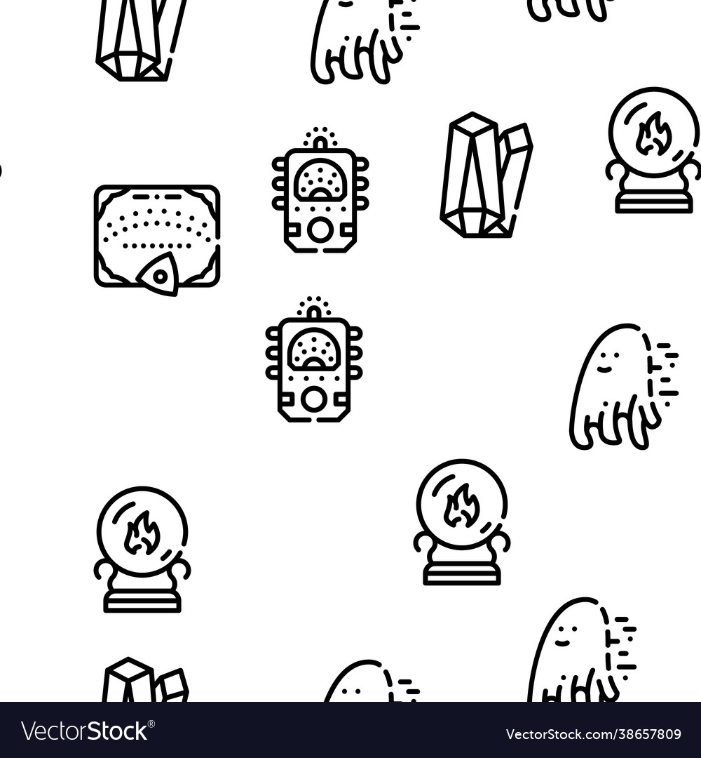 Magic mystery objects seamless pattern