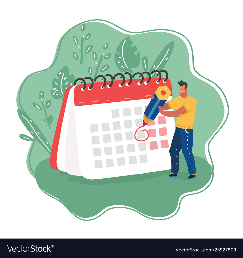 Man with Calendar and Pencil