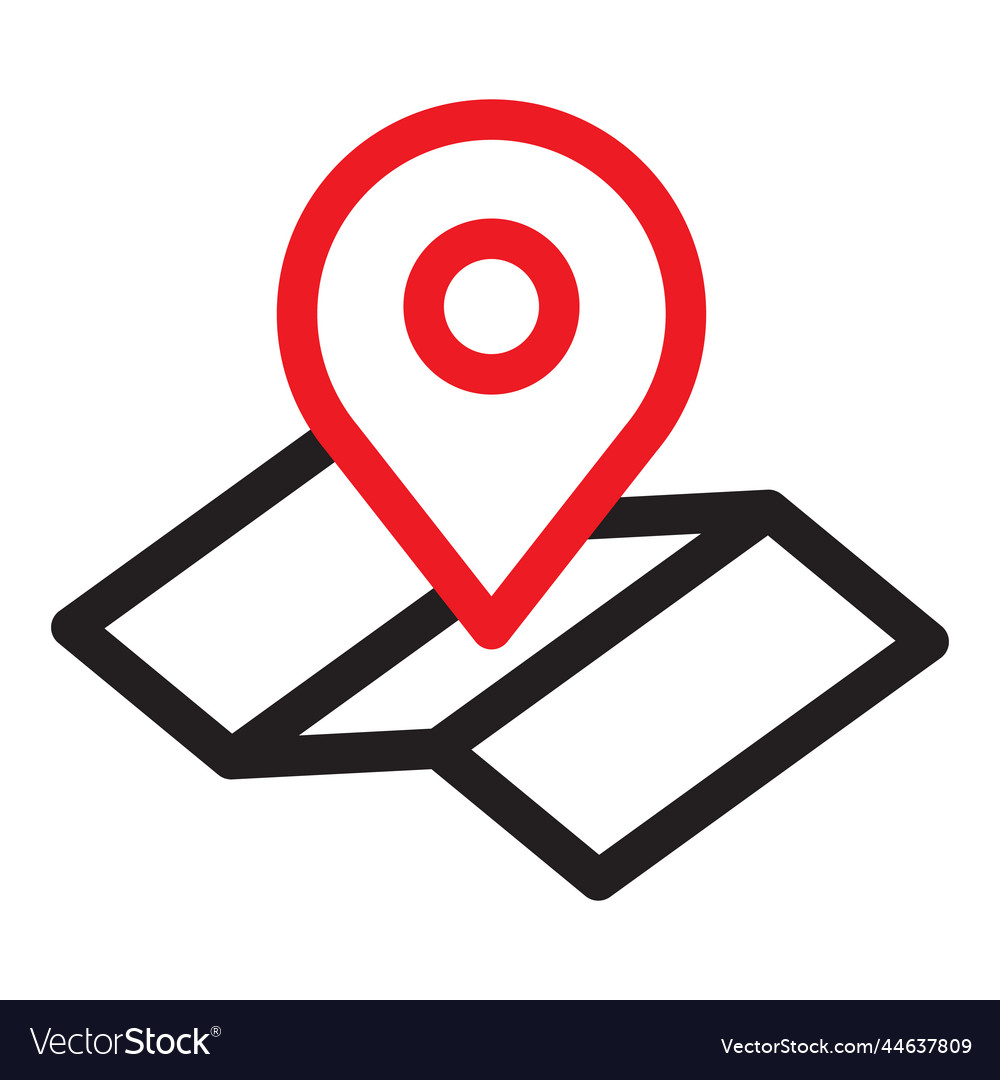 Map with pin geo locate pointer icon maps vector image Map with pin geo locate pointer icon maps