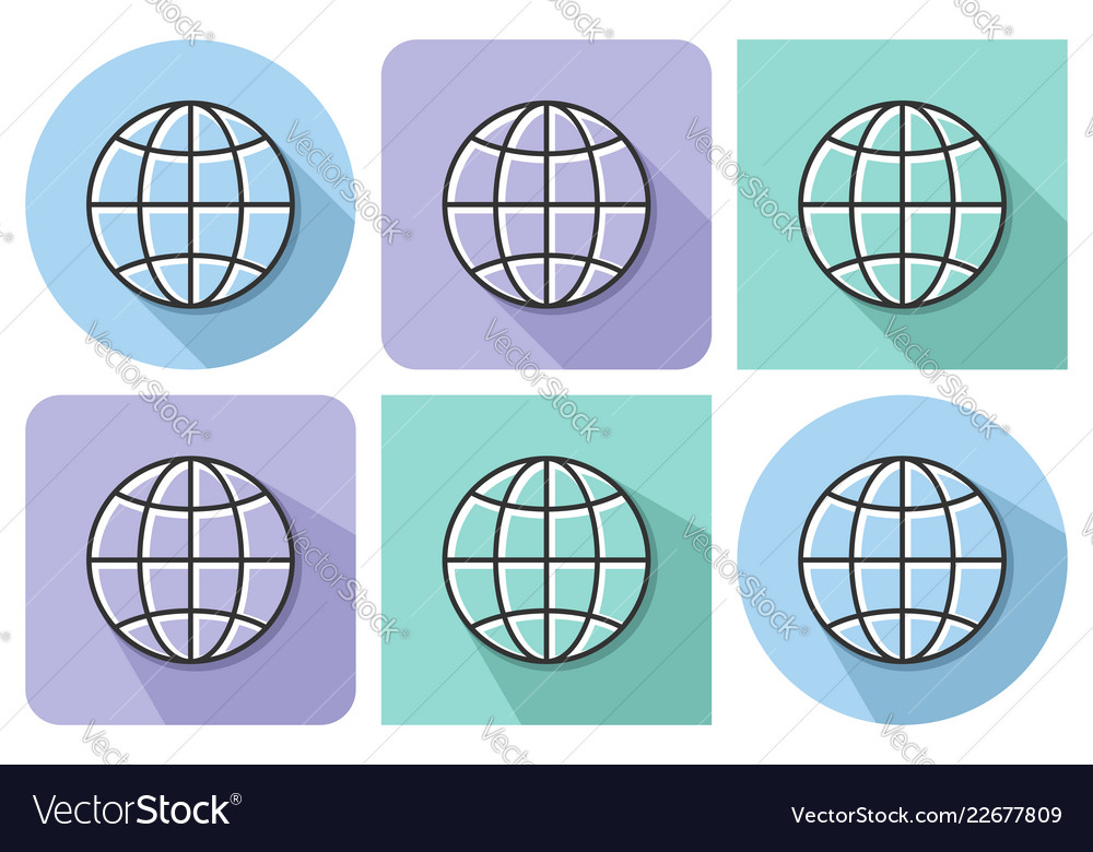 Outlined icon of globe with parallel