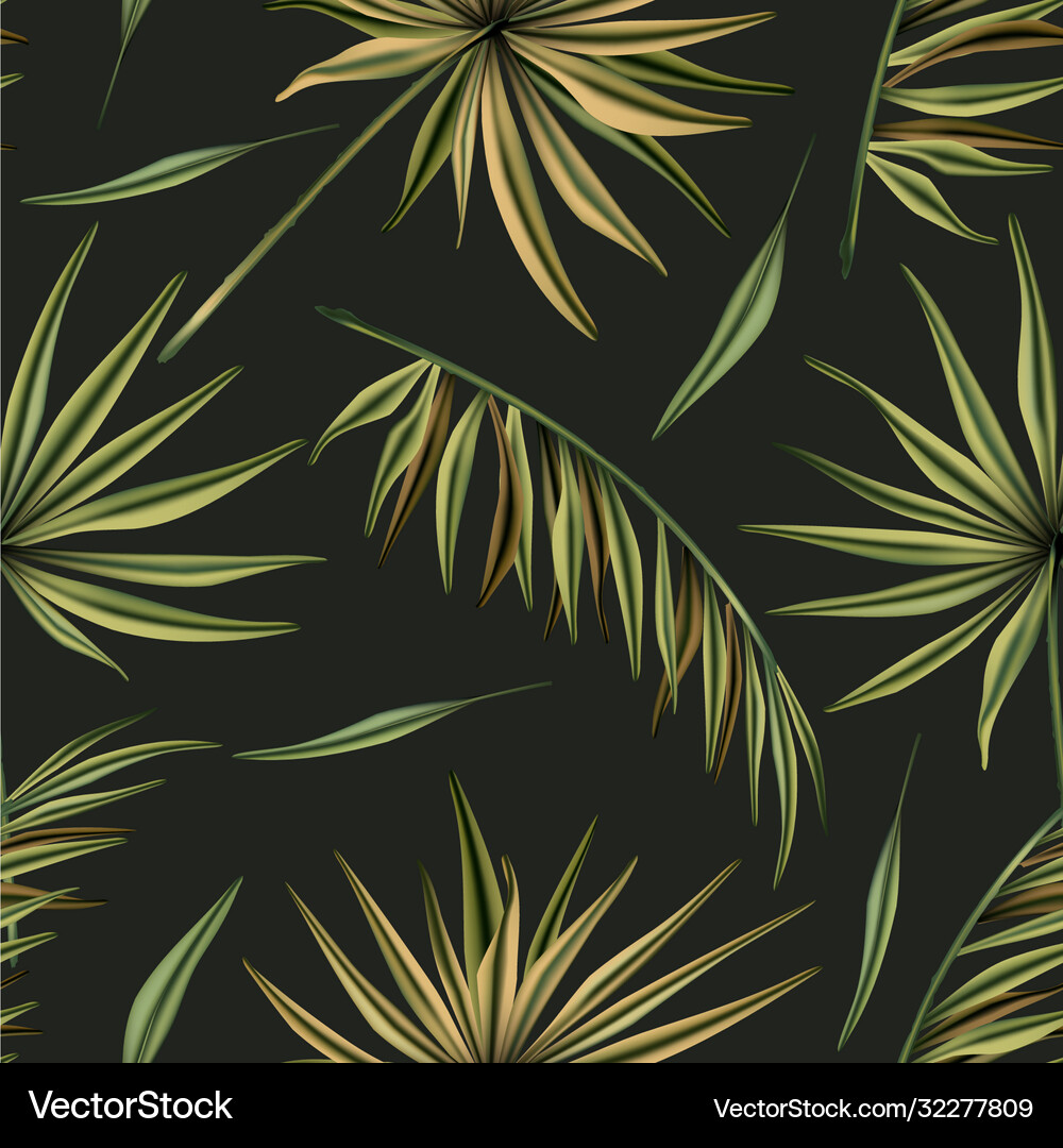 Palm leaves seamless pattern Royalty Free Vector Image