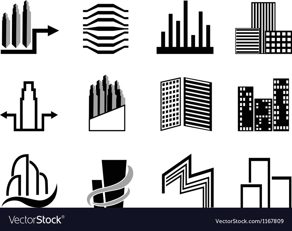 Real estate and city buildings symbol