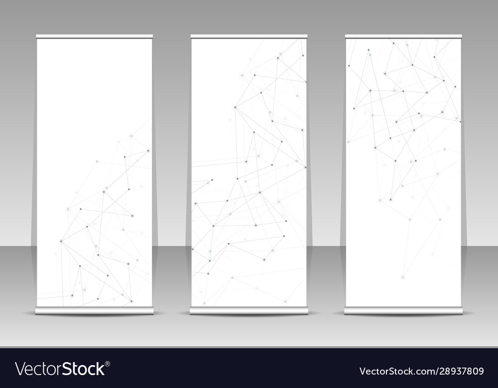 Roll-up banner global network connection Vector Image