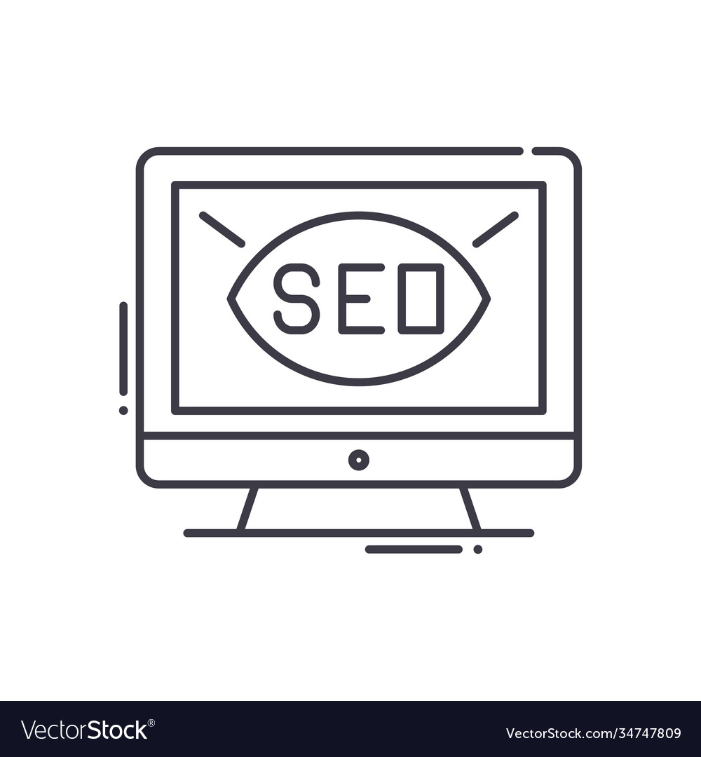 Seo monitoring icon linear isolated Vector Image Seo monitoring icon linear isolated