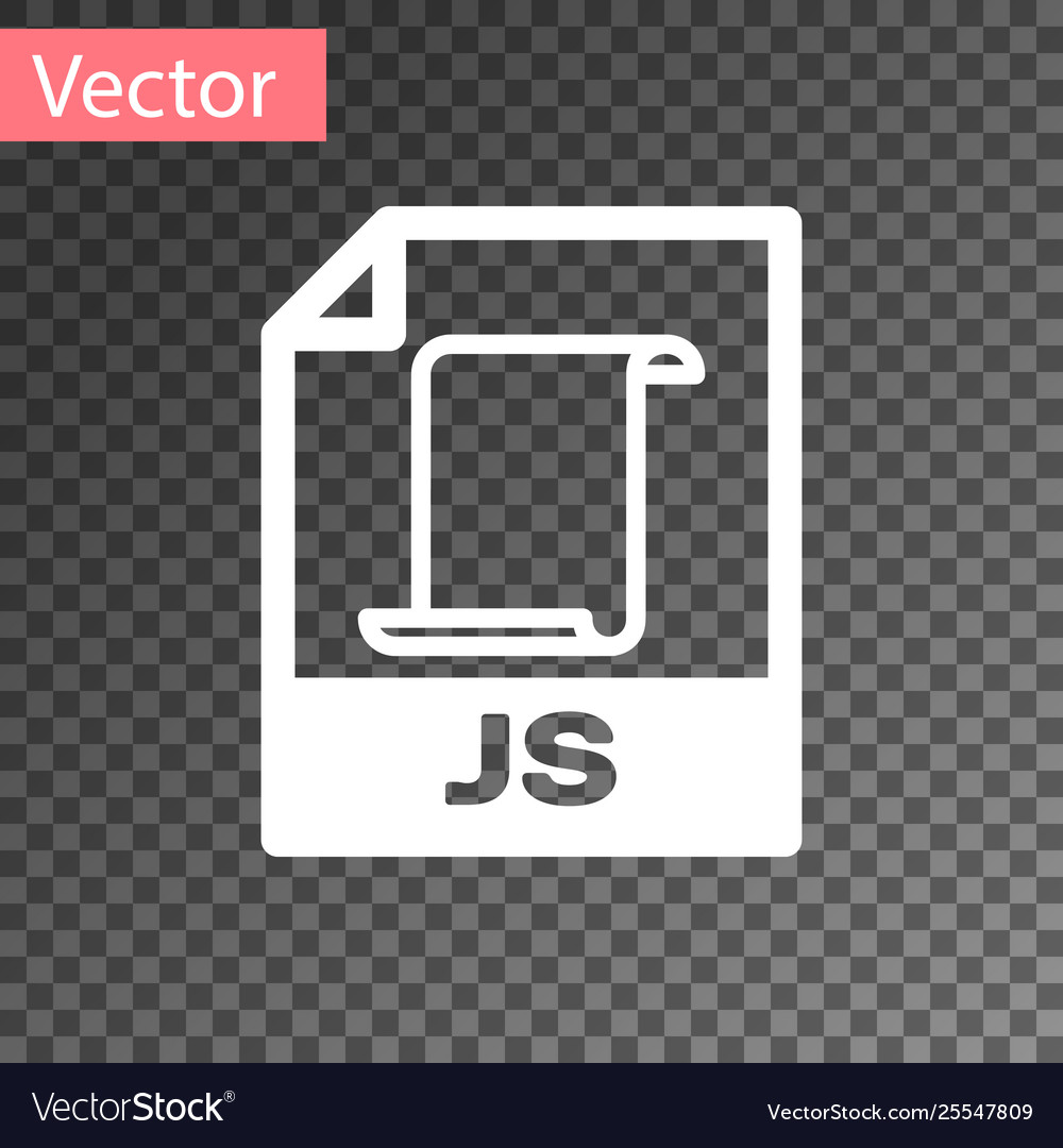 White js file document icon download button vector image White js file document icon download button