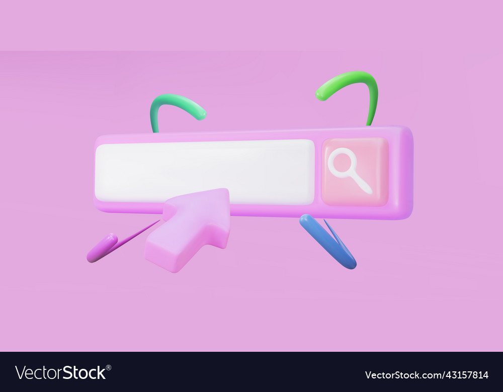 3d search bar template for website navigation vector image 3d search bar template for website navigation