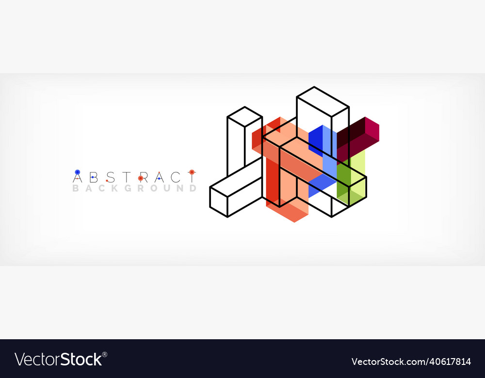 Abstract background 3d cubes cubic elements vector image Abstract background 3d cubes cubic elements