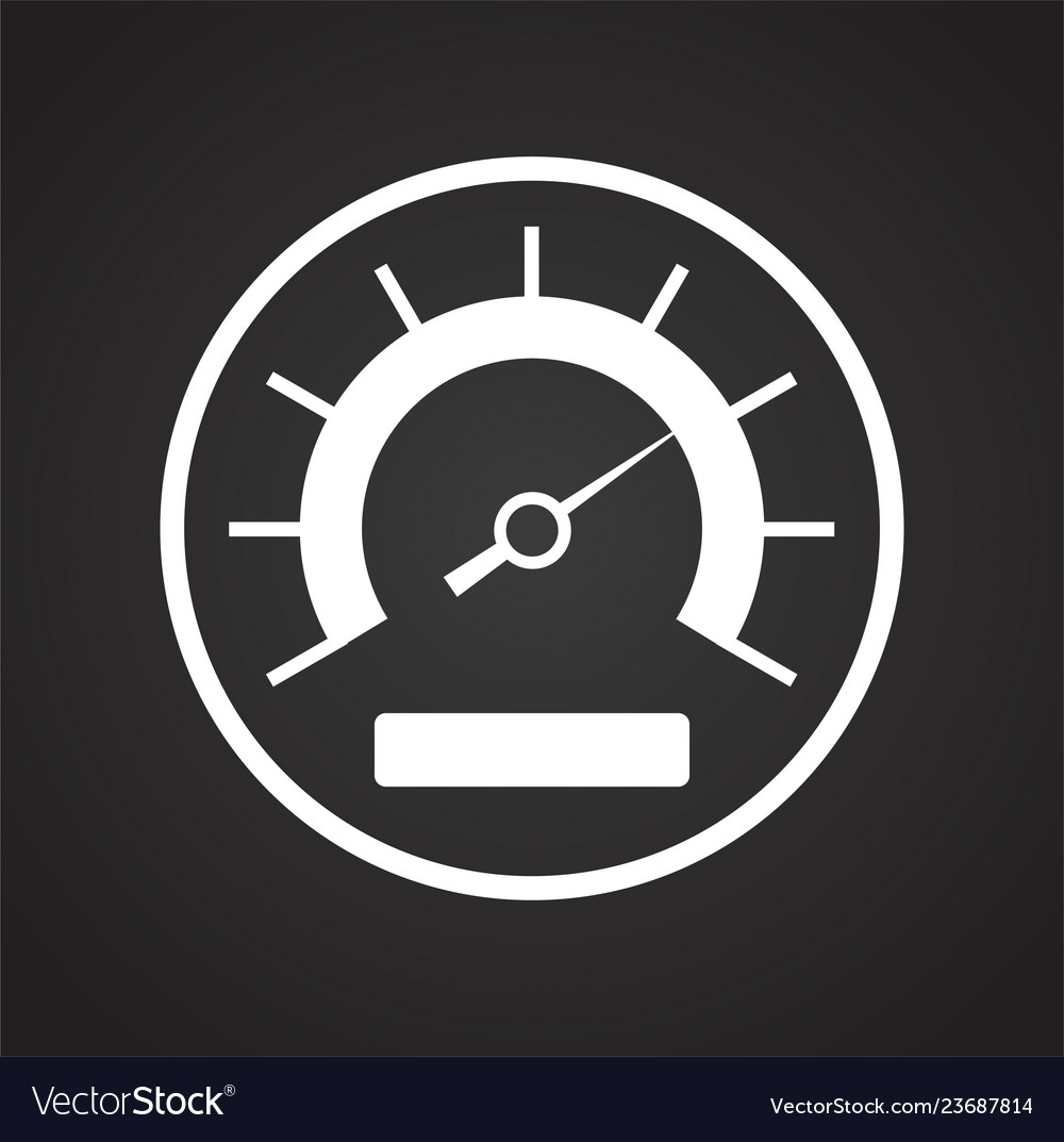 Analog gauge meter on black background for graphic