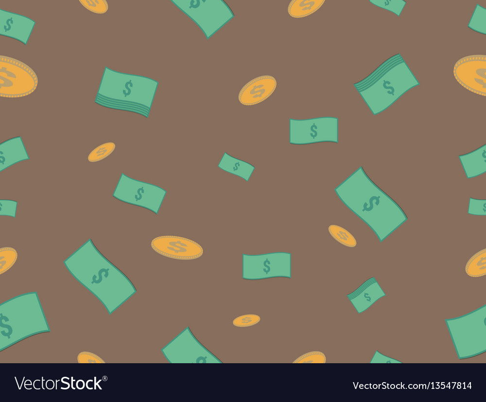 Cash and coin seamless pattern