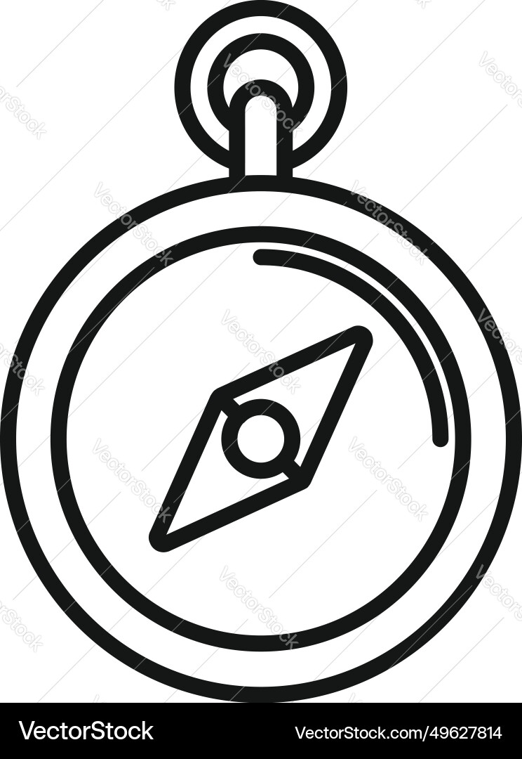 Compass equipment icon outline campsite Royalty Free Vector