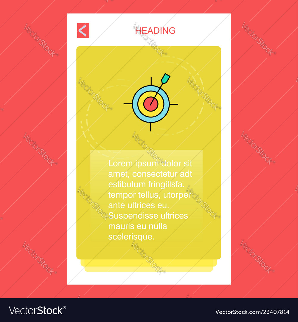 Dart game mobile vertical banner design vector image Dart game mobile vertical banner design