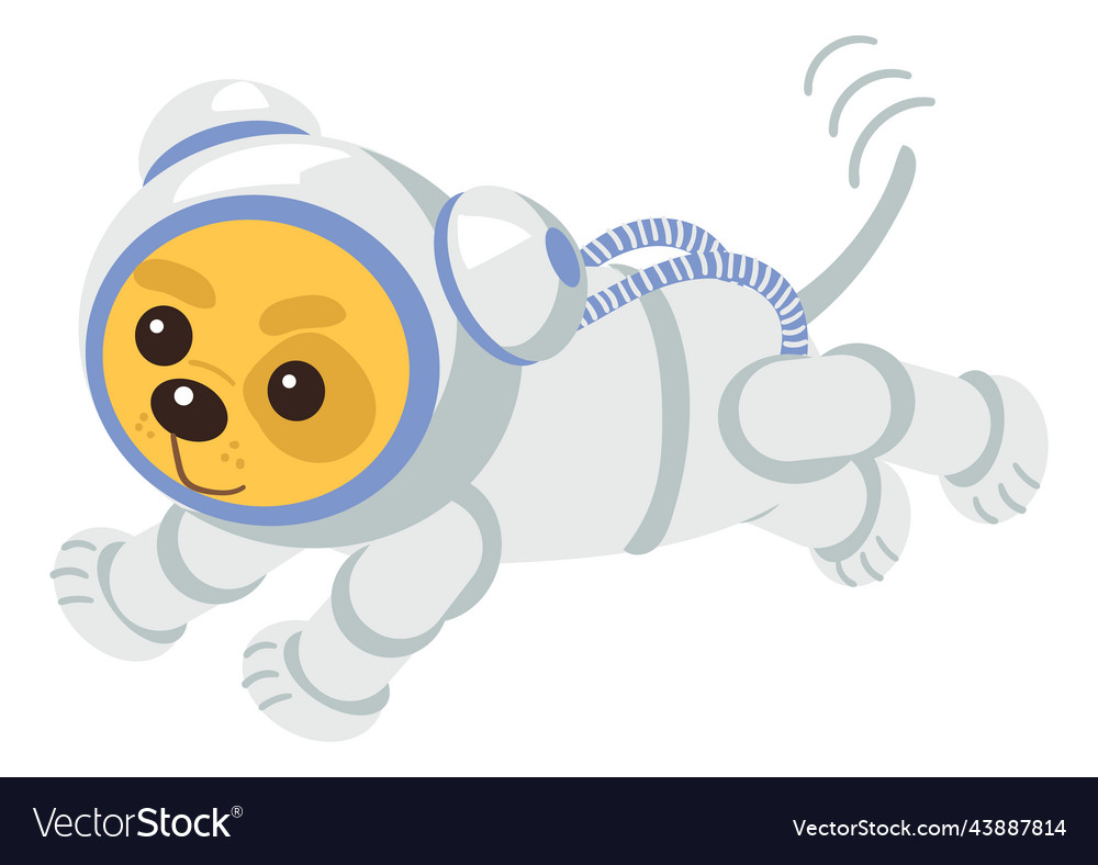 Dog astronaut cute cartoon character in space Vector Image