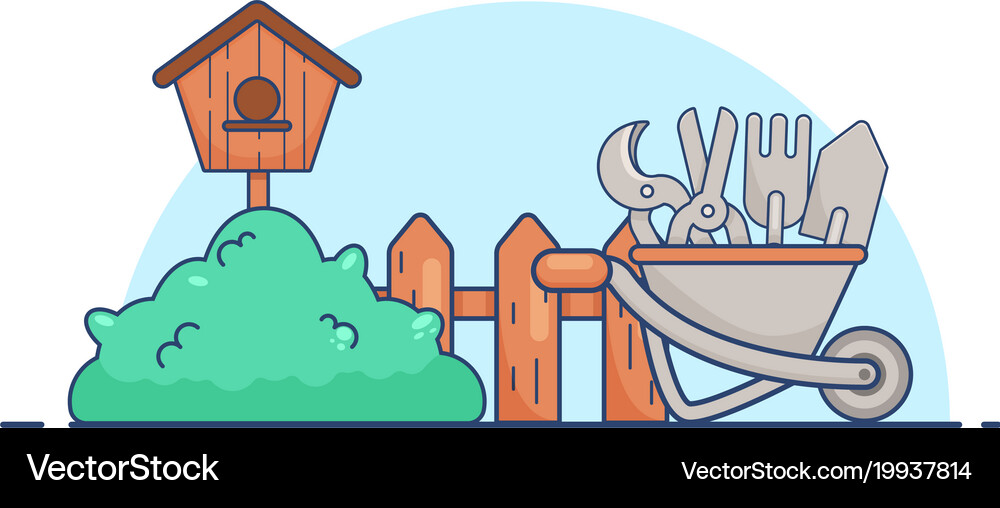 Flat gardens tools set Royalty Free Vector Image