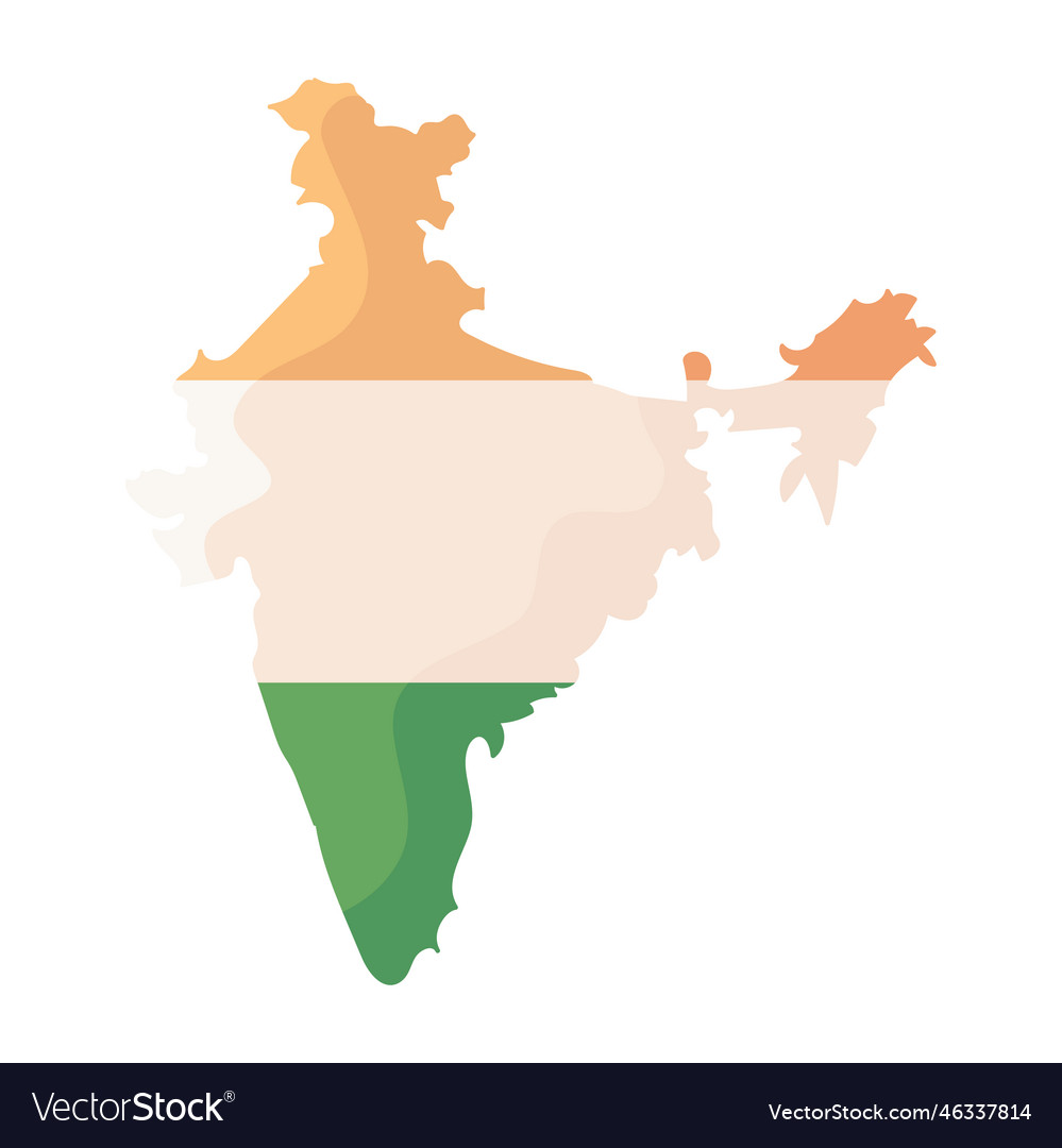 India map and flag Royalty Free Vector Image - VectorStock