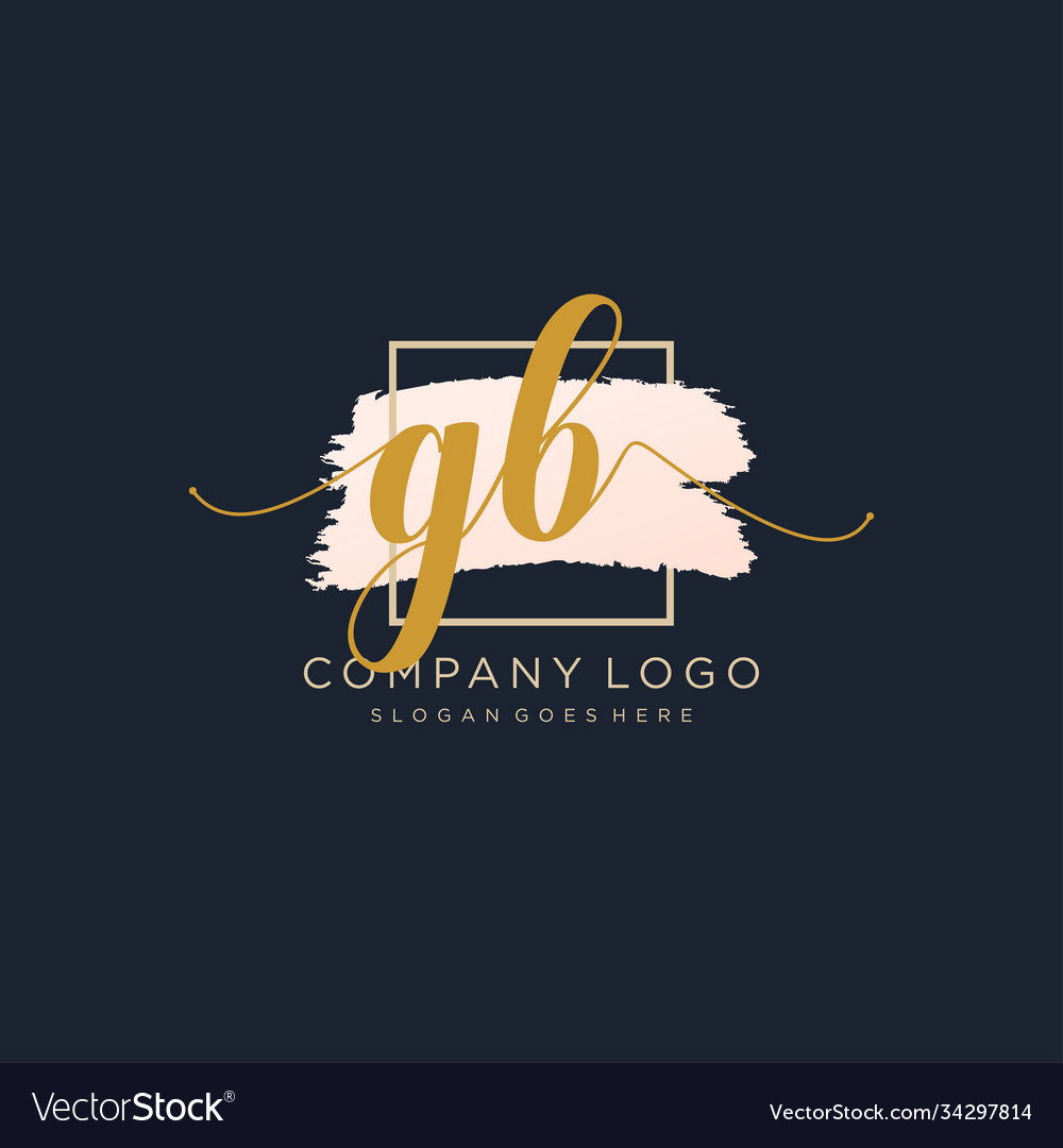 Initial gb handwriting logo with circle template