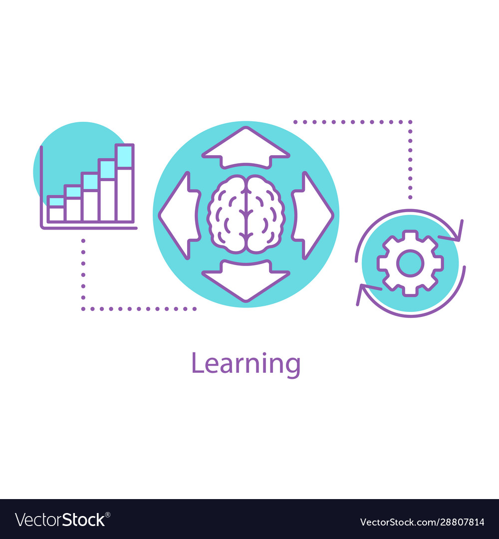 Learning concept icon Royalty Free Vector Image
