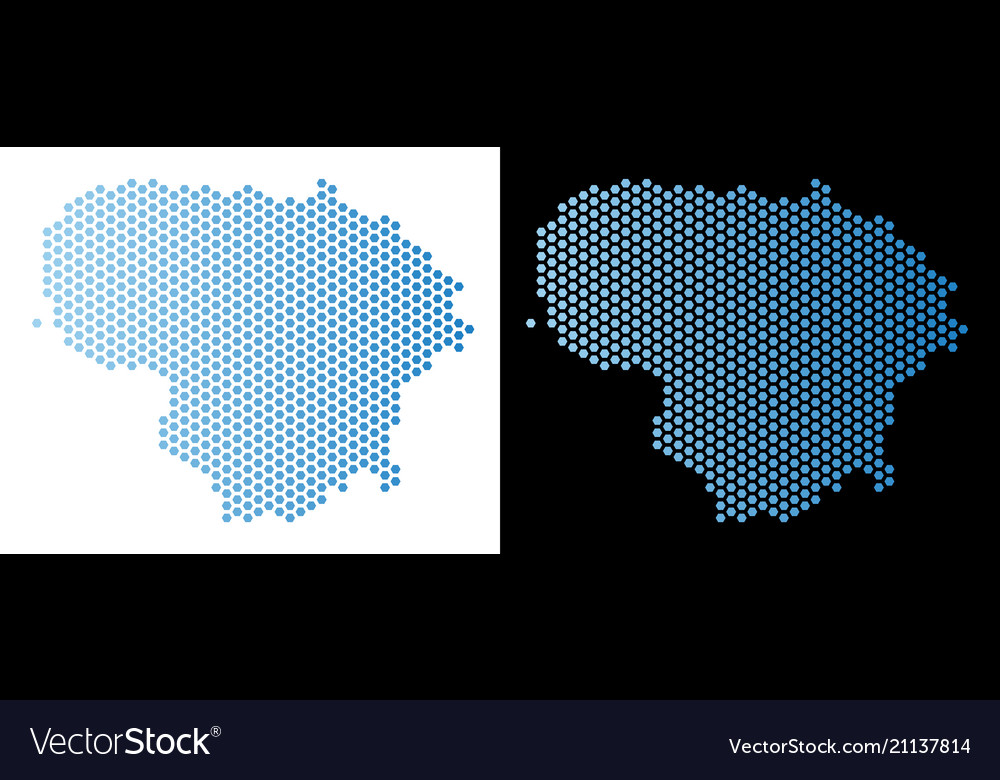 Lithuania map hexagon abstraction vector image Lithuania map hexagon abstraction