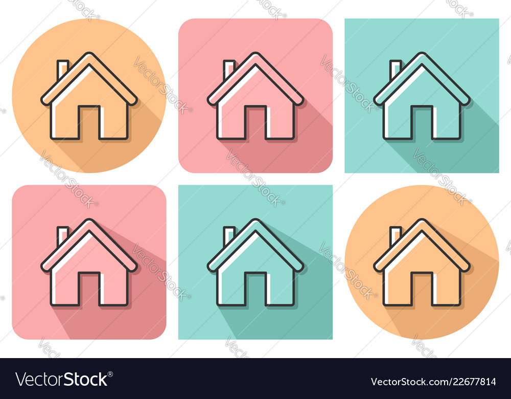 Outlined icon of home with parallel