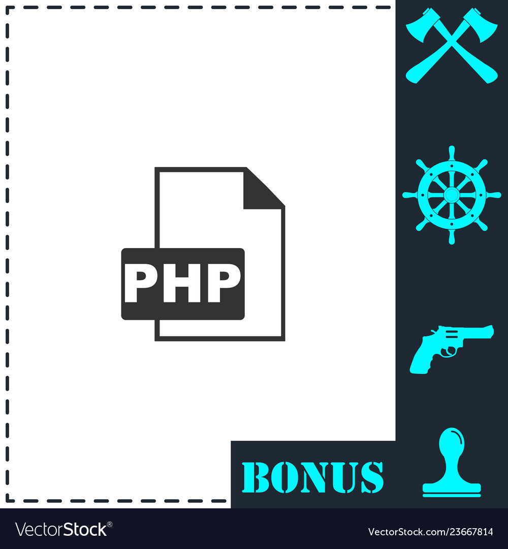 Php file icon flat vector image Php file icon flat