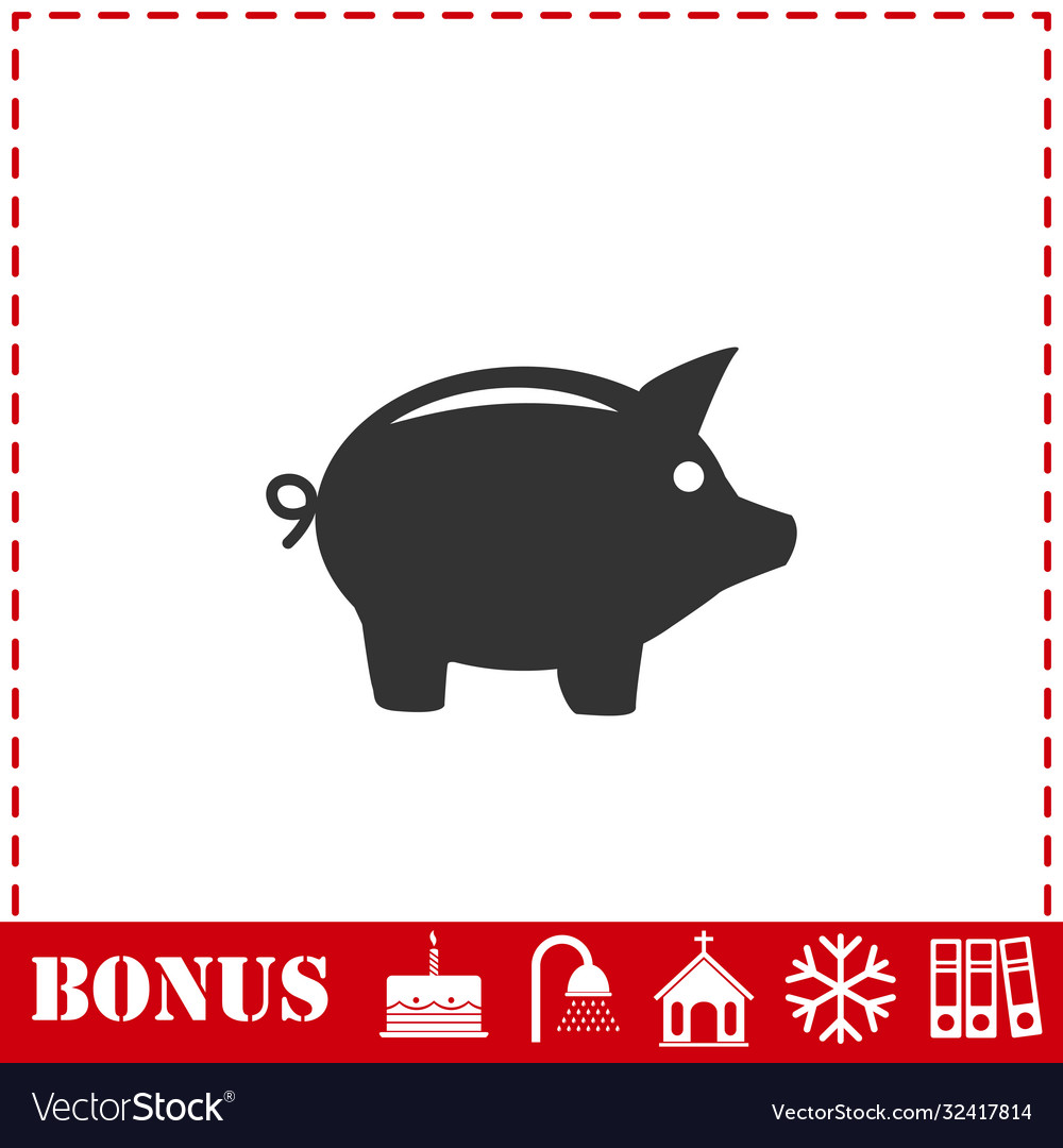 Pig icon flat