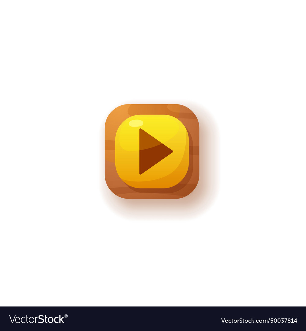 Play or start action 3d button for game and app vector image Play or start action 3d button for game and app