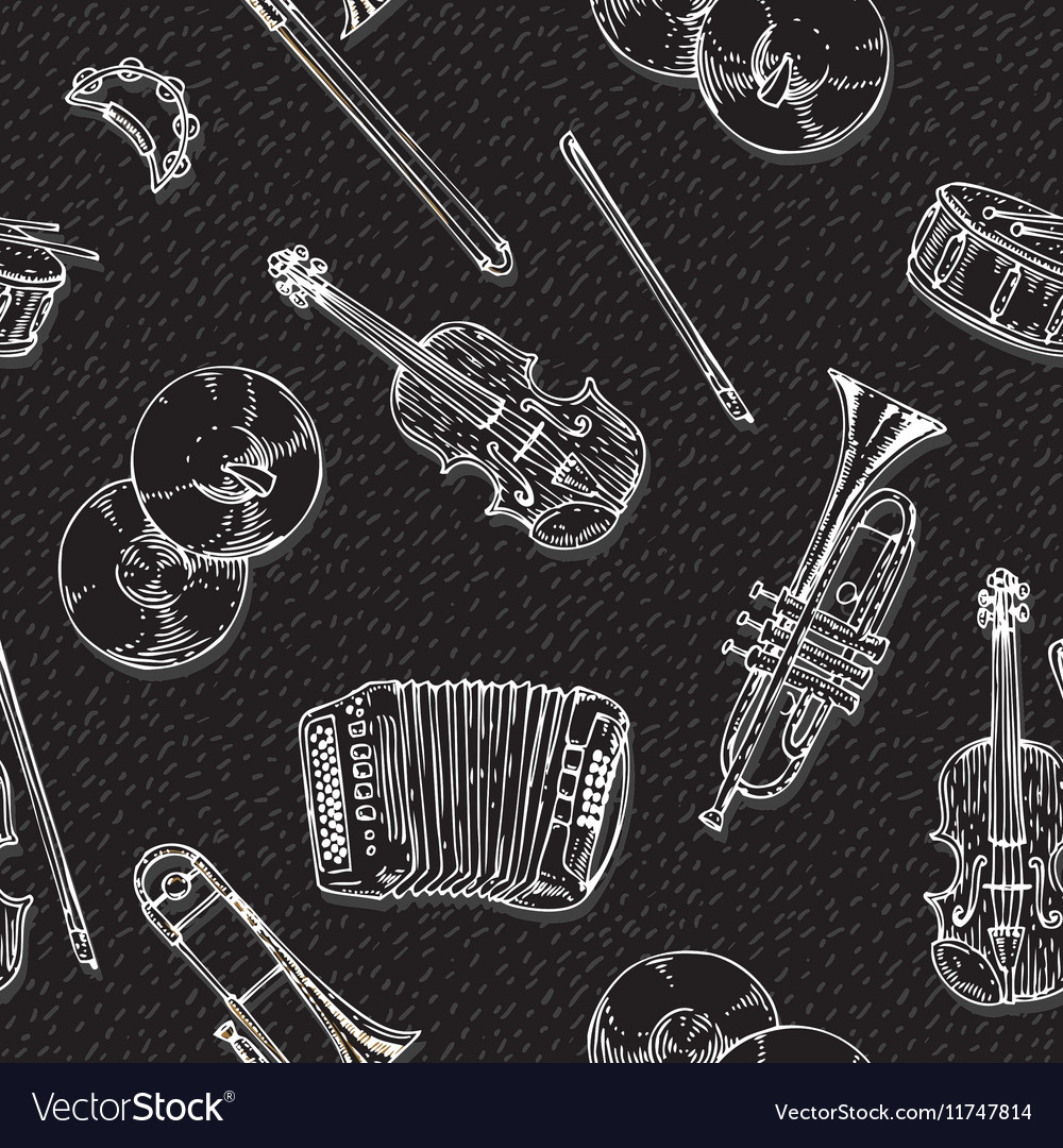 Seamless pattern with musical instruments