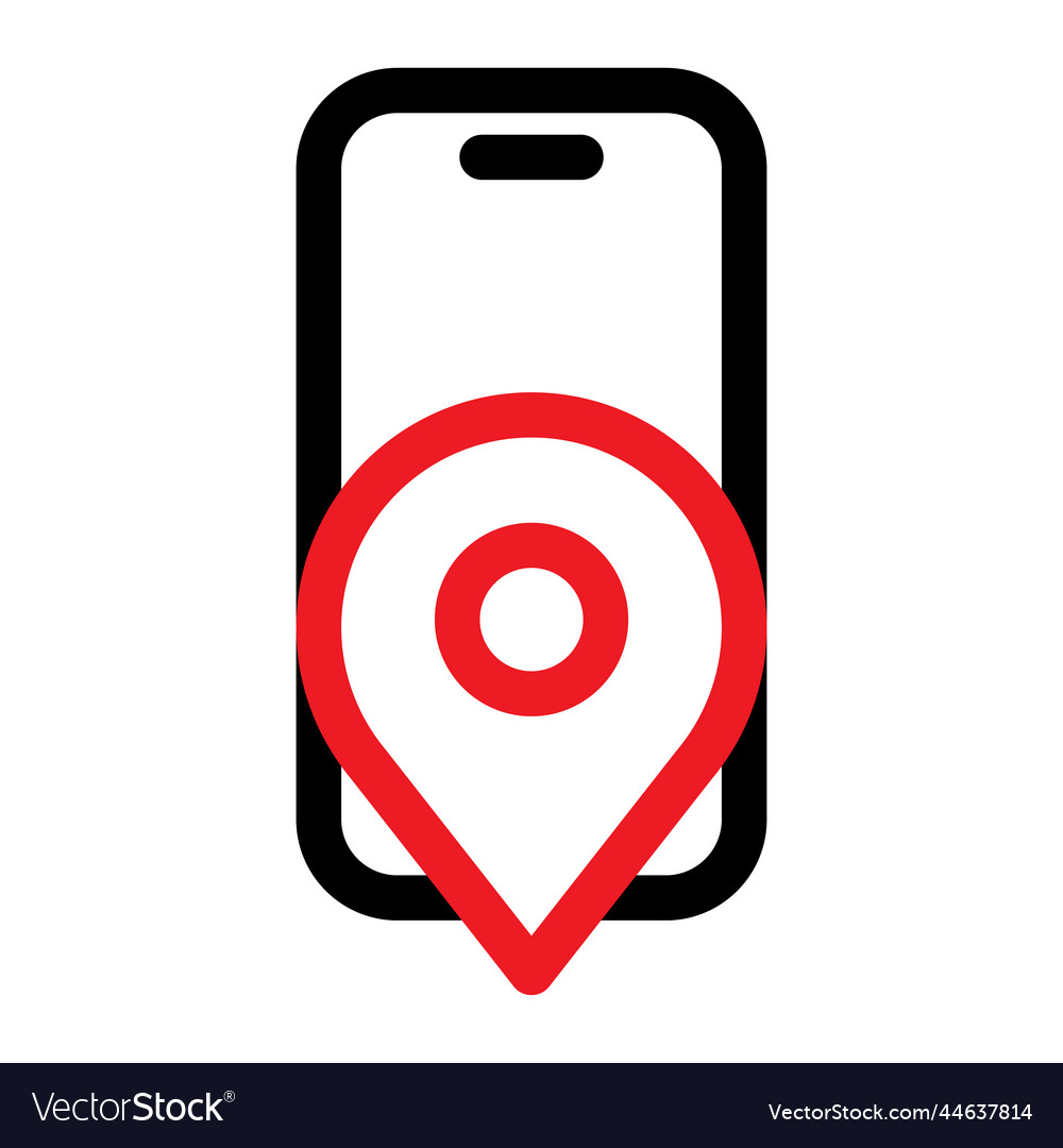 Smartphone with location pin icon navigation