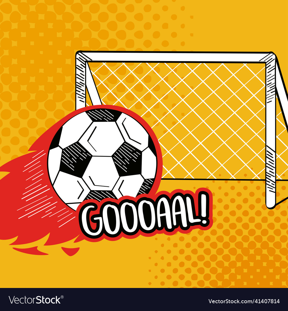 Soccer balloon onfire goal