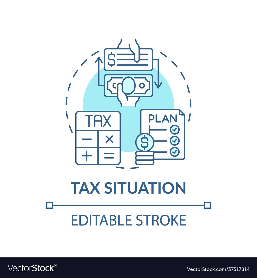 Tax situation concept icon Royalty Free Vector Image