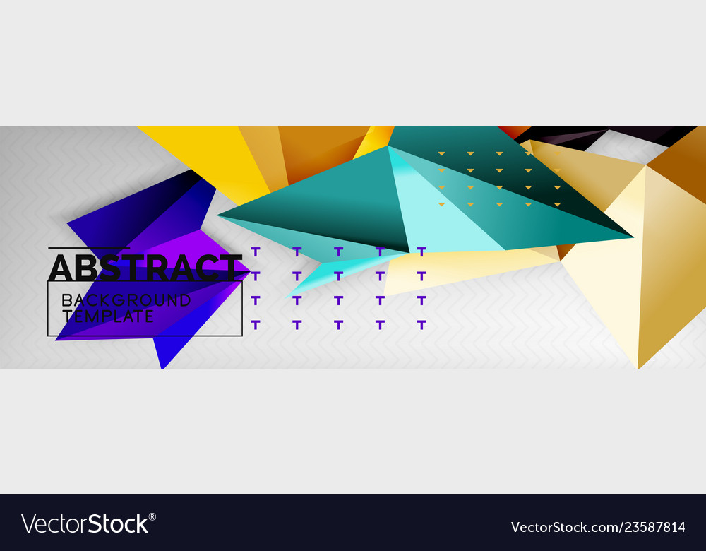 Triangles background techno template vector image Triangles background techno template