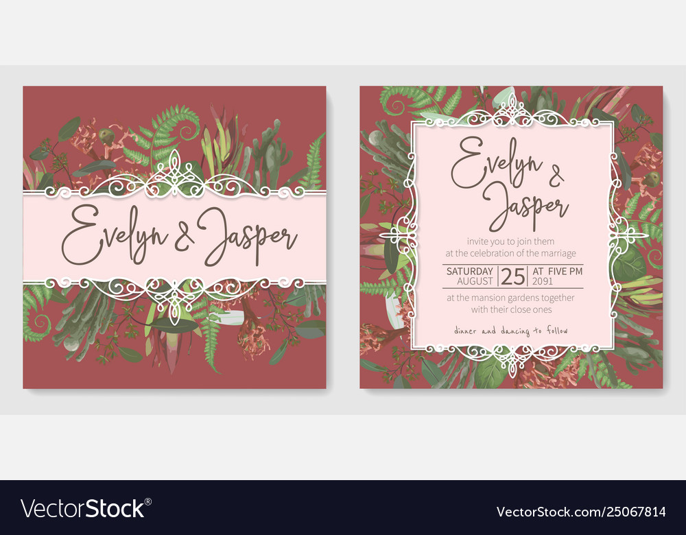 Hochzeit Einladung Set schöne Grußkarte vector image Hochzeit Einladung Set schöne Grußkarte
