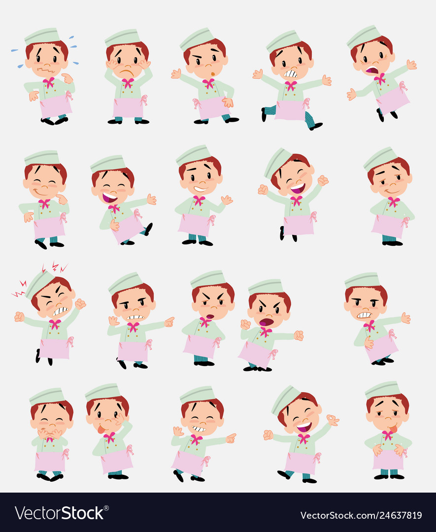 Cartoon character chef set with different vector image Cartoon character chef set with different