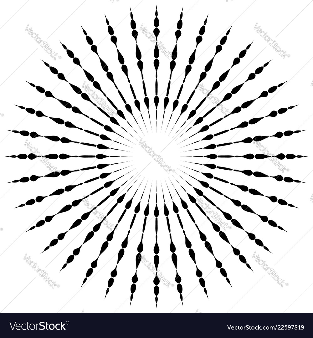 Circular motif element radial dotted lines