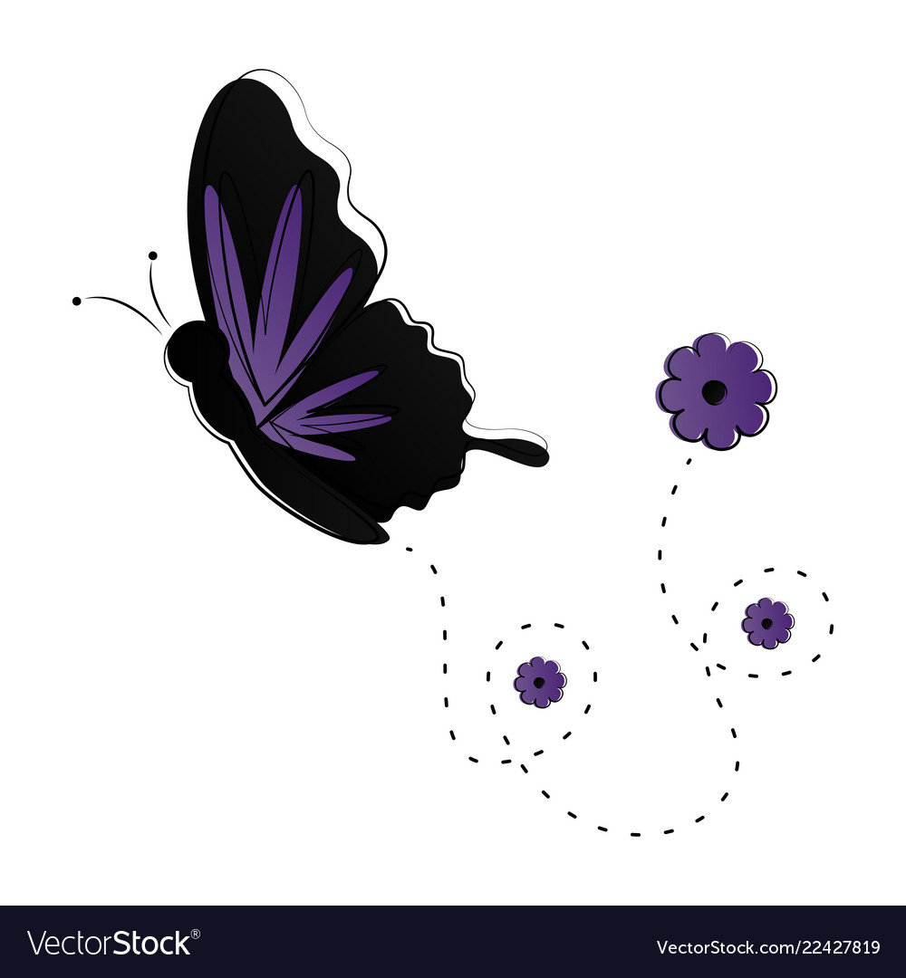 Cute butterfly flying icon