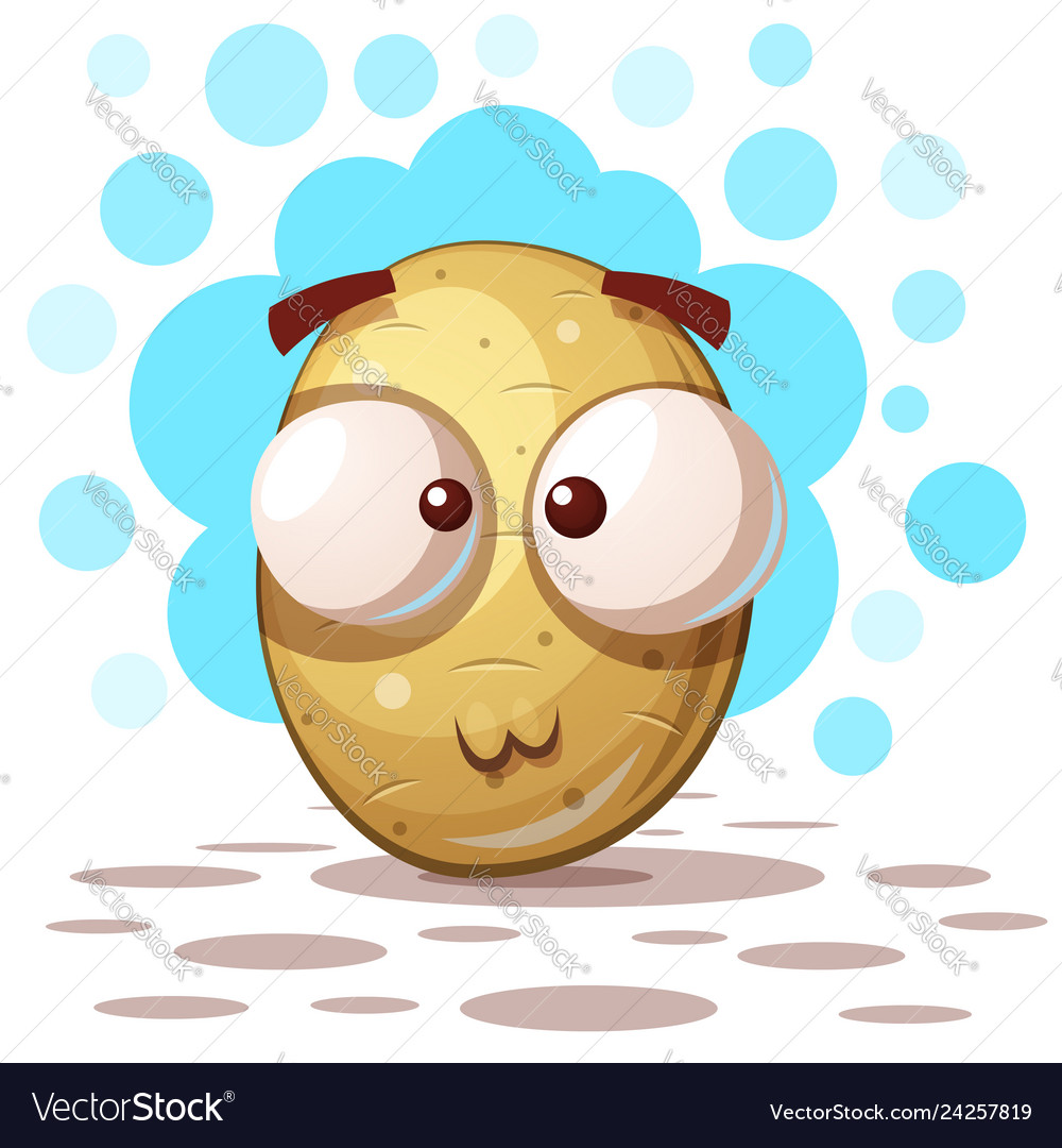 Cute crazy potato - cartoon Royalty Free Vector Image