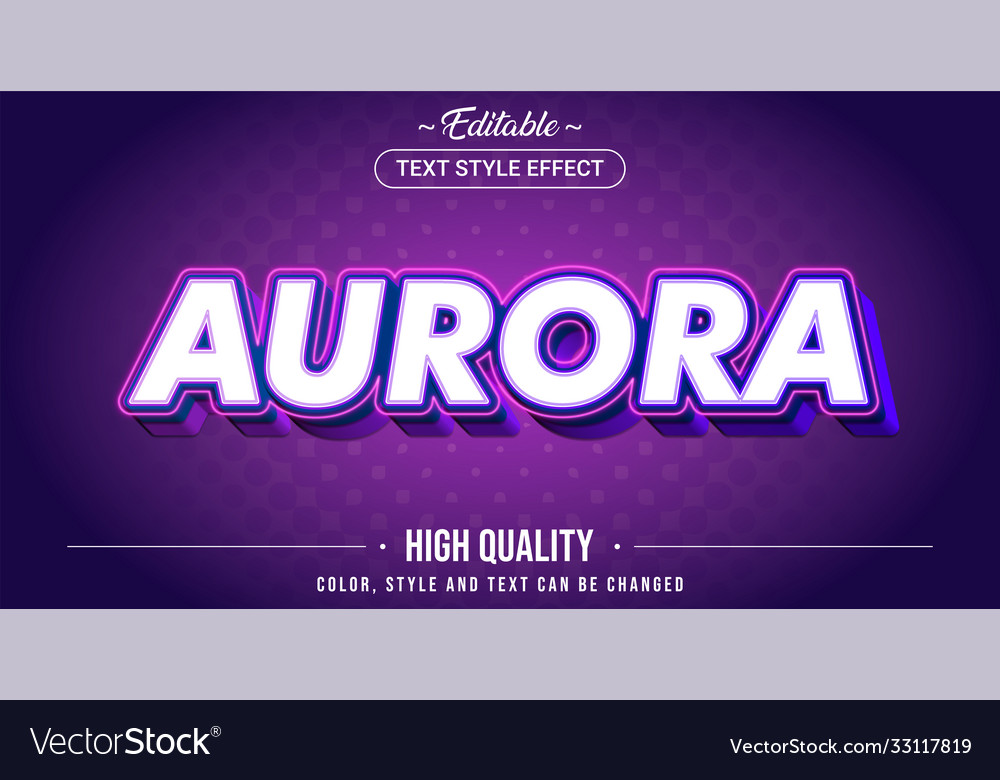 Editable text style effect - aurora theme