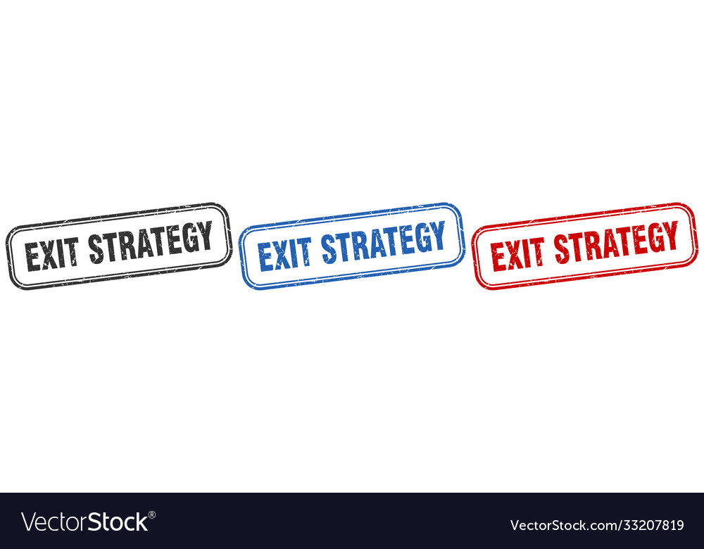 Exit strategy square isolated sign set