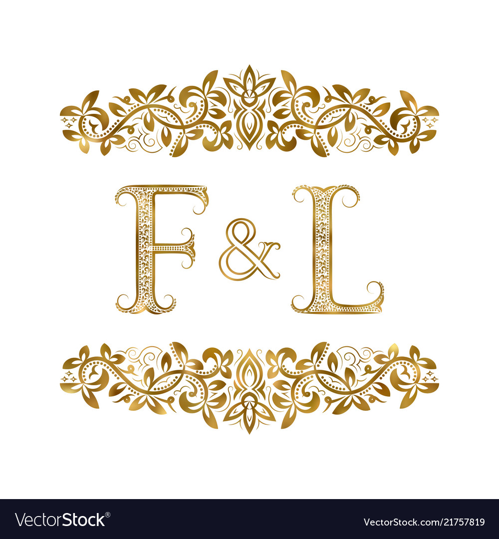 F and l vintage initials logo symbol Royalty Free Vector