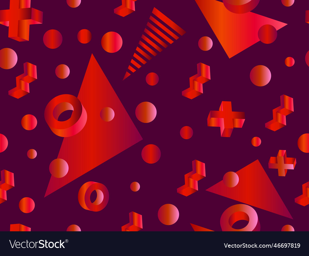 Geometric seamless pattern with 3d shape vector image Geometric seamless pattern with 3d shape