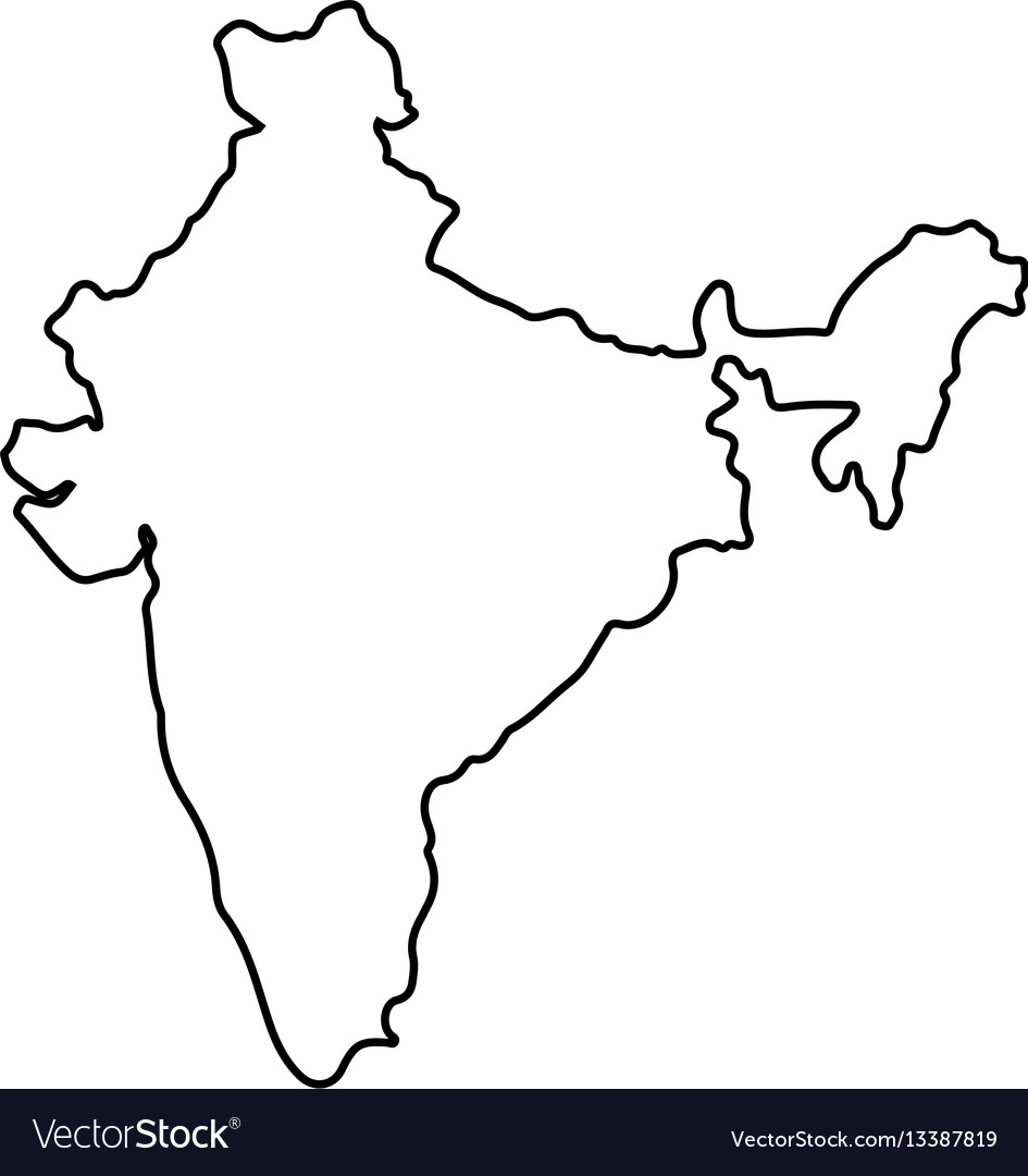 Isolated indian map Royalty Free Vector Image - VectorStock