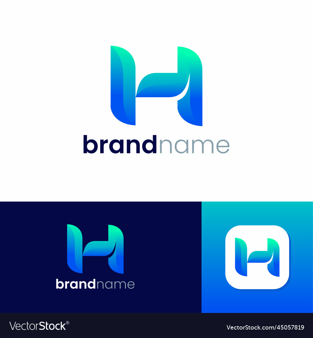 Letter h modern styles logo design Royalty Free Vector Image