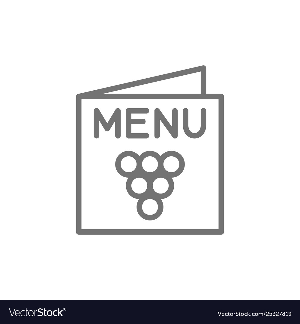 Menu wine list line icon vector image Menu wine list line icon