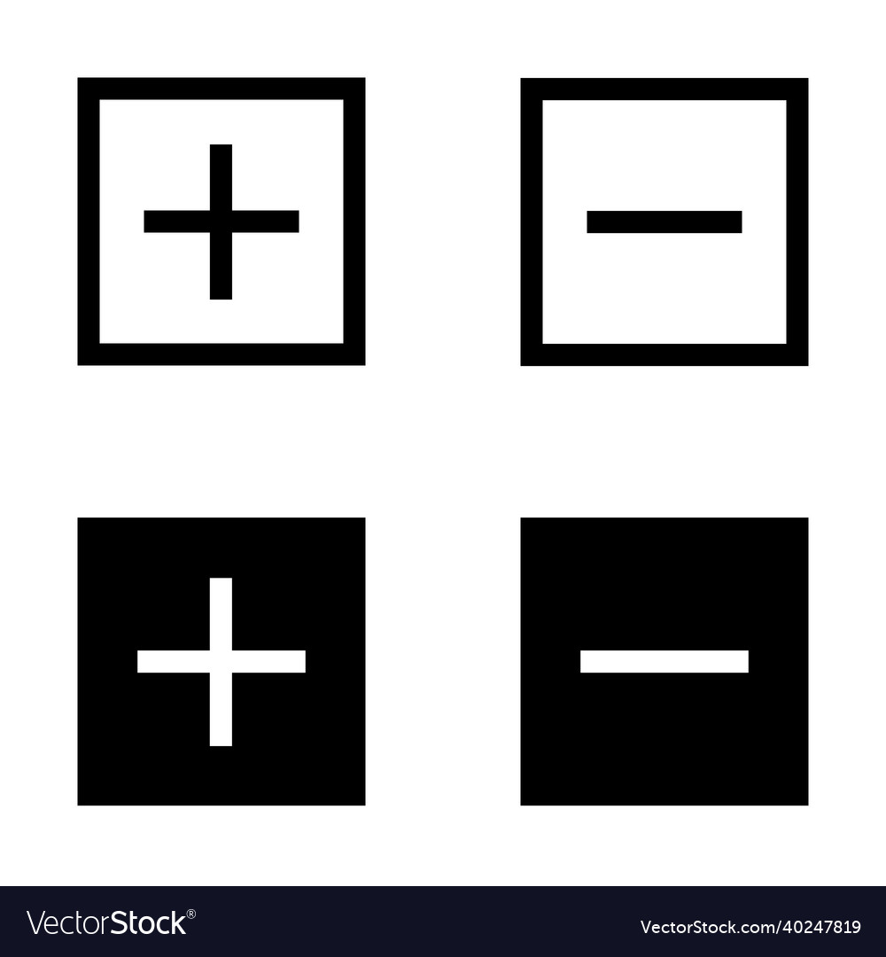 Set of four accordion controls icons