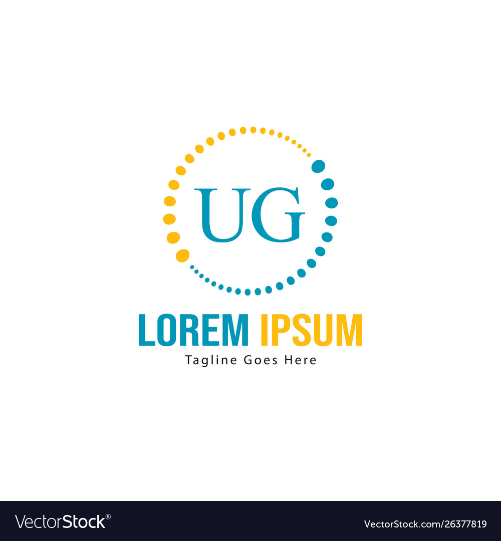 Ug letter logo design creative modern letters Vector Image Ug letter logo design creative modern letters