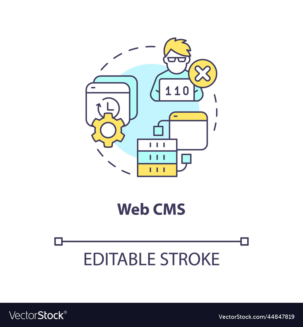 Web content management system concept icon vector image Web content management system concept icon