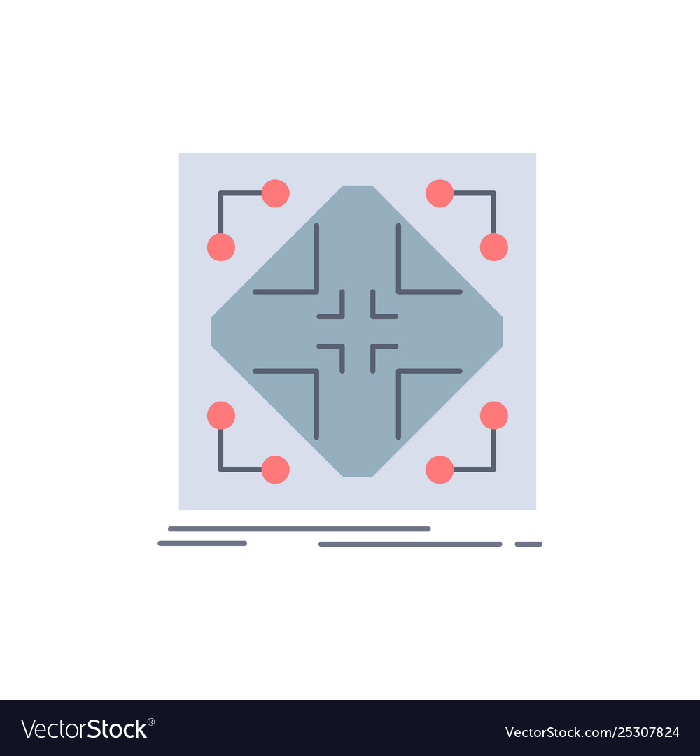 Data infrastructure network matrix grid flat vector image Data infrastructure network matrix grid flat