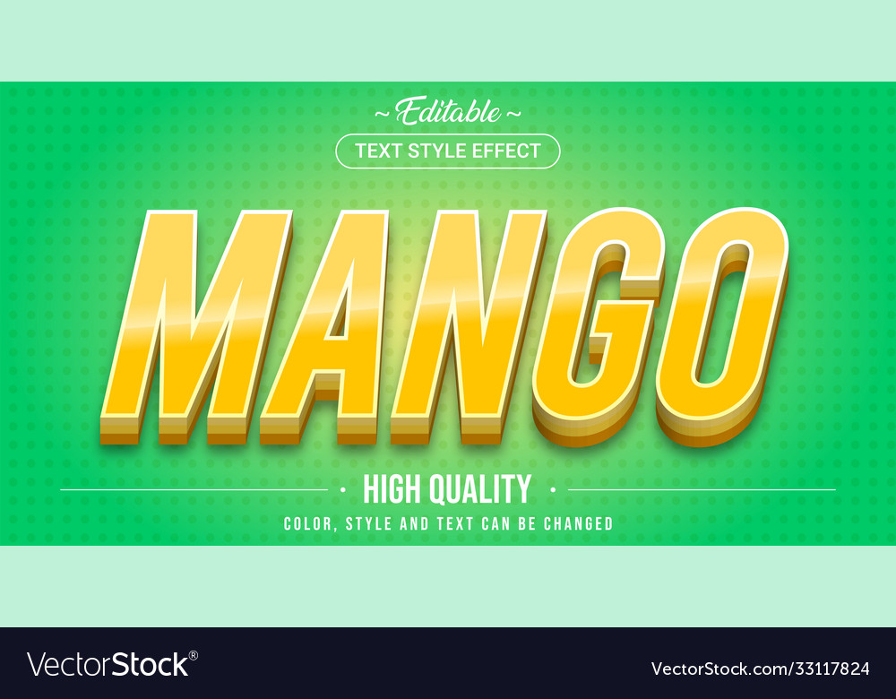 Editable text style effect - mango theme