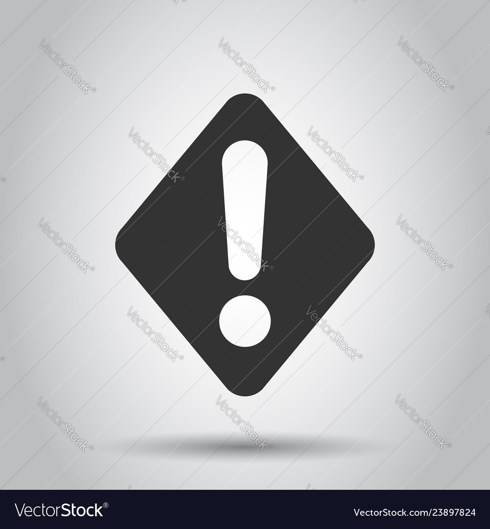 Exclamation mark icon in flat style danger alarm